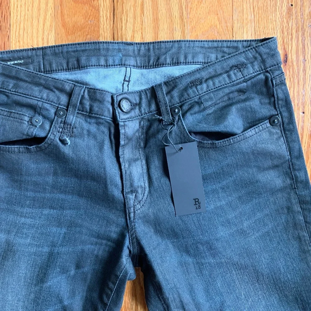 R13 • Dark Steel Waxed Coated Skinny Jeans • 30 - Picture 6 of 8
